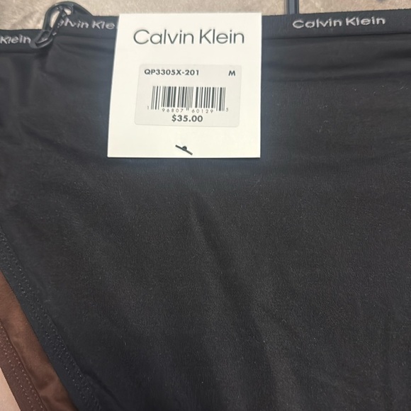 Calvin Klein nylon bikini panties, 3 pack, nude, brown and black, new - Picture 3 of 6